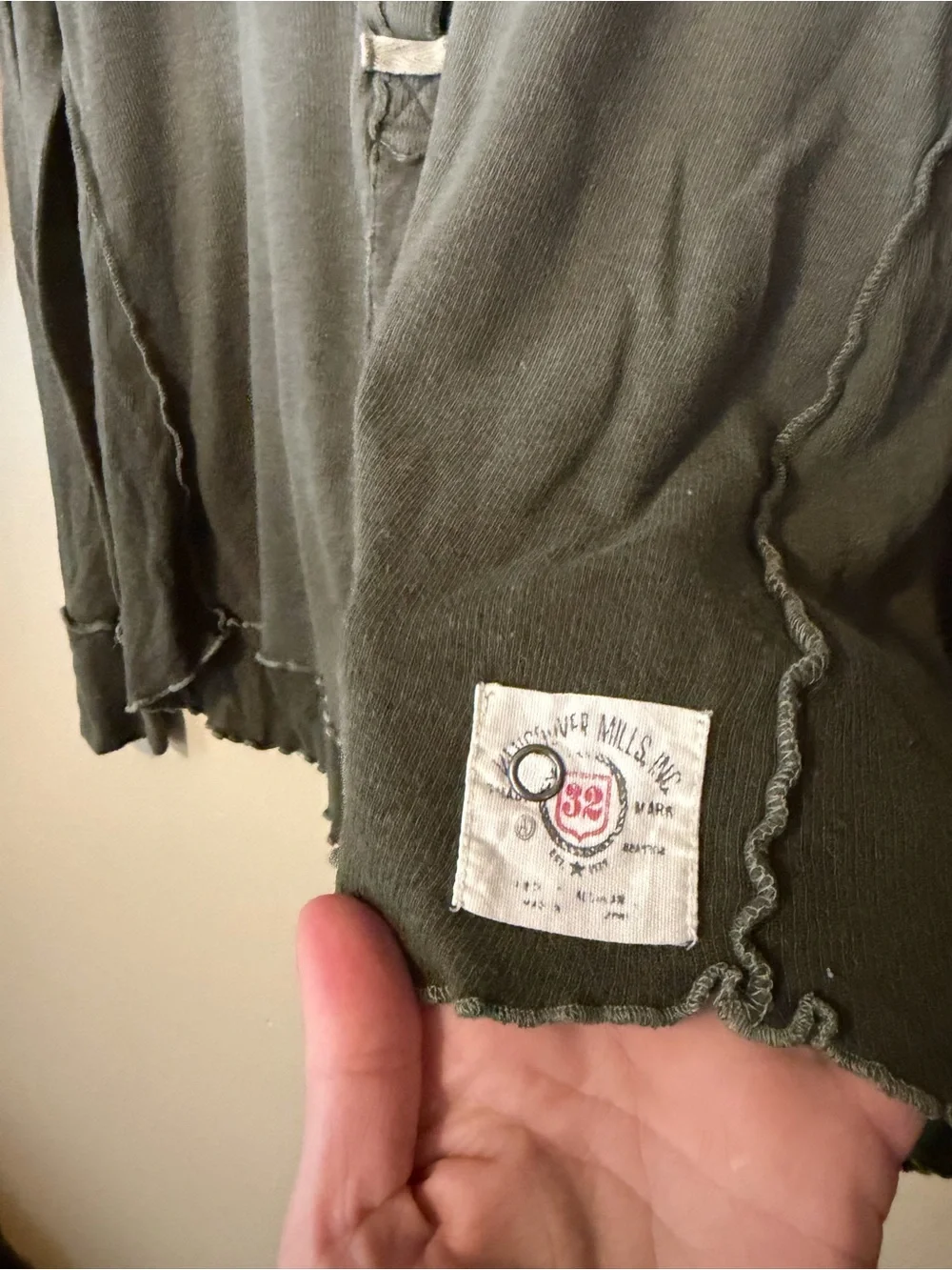 Free People Green Ombre Henley Long Sleeve